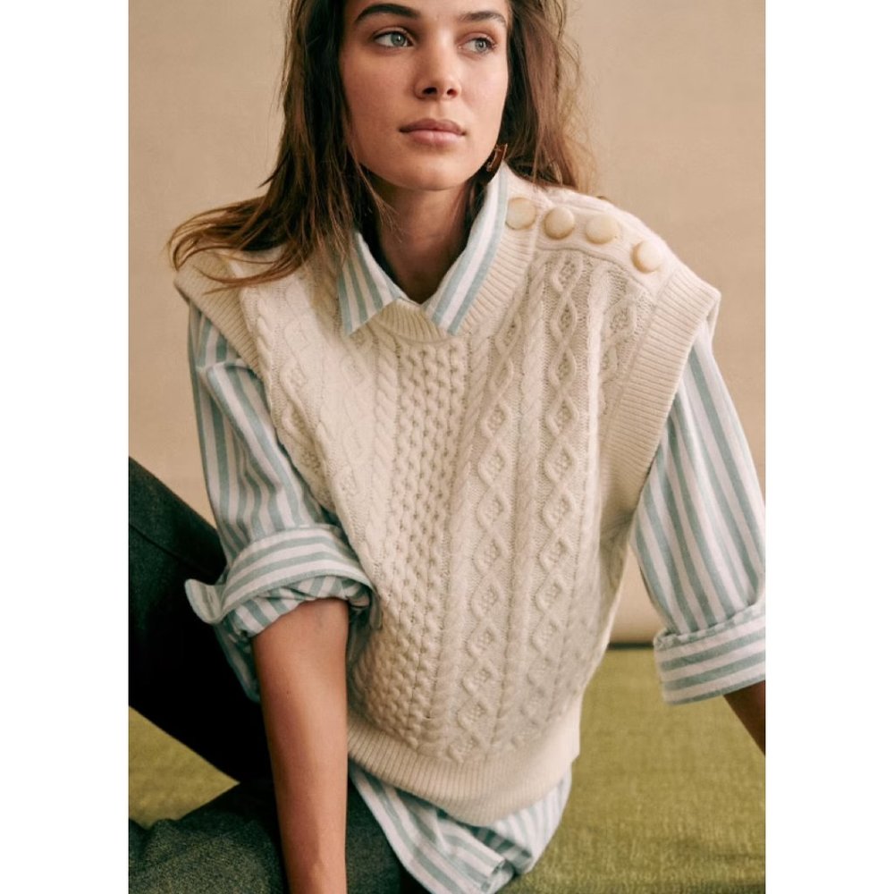 Sezane Gregoire Jumper In Ecru